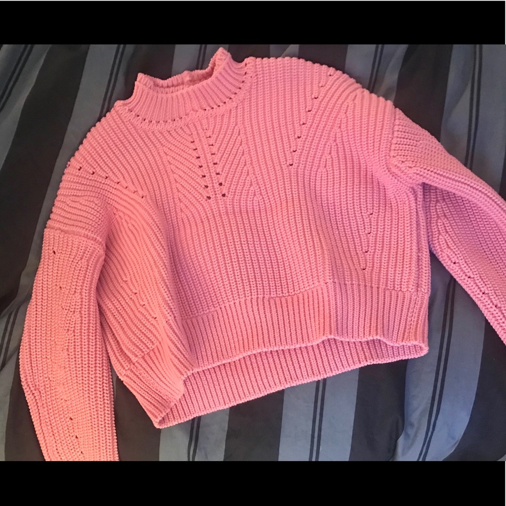 Revolve Brand-Mock neck Cropped Pullover Sweater